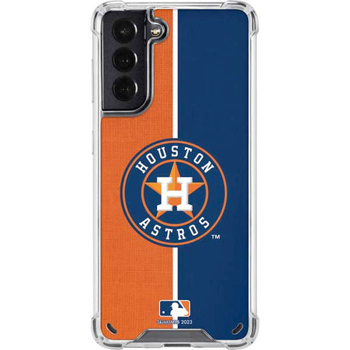 MLB Houston Astros Split Galaxy S21 5G Clear Case