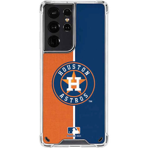 MLB Houston Astros Split Galaxy S21 Ultra 5G Clear Case