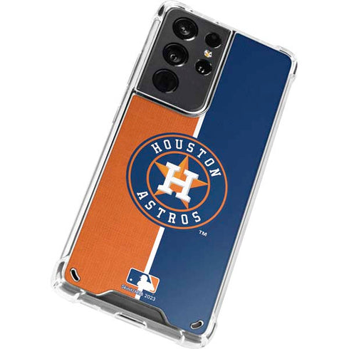 MLB Houston Astros Split Galaxy S21 Ultra 5G Clear Case
