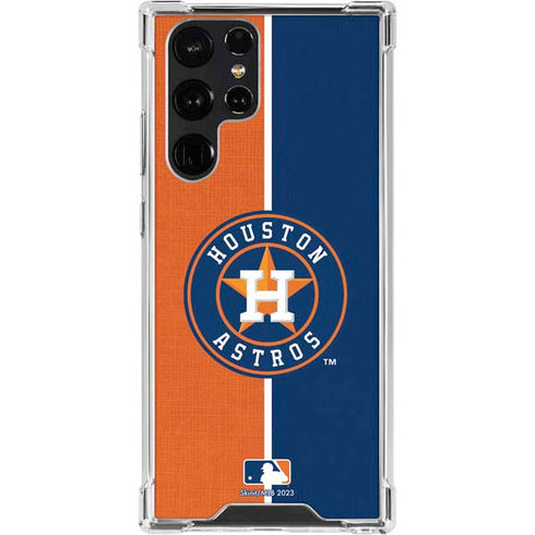 MLB Houston Astros Split Galaxy S22 Ultra Clear Case