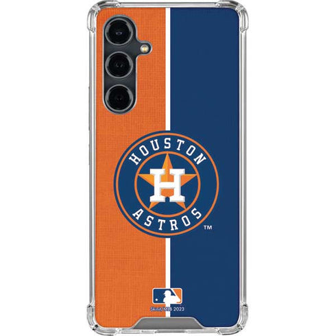 MLB Houston Astros Split Galaxy S23 FE Clear Case