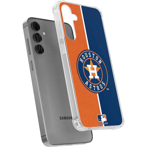 MLB Houston Astros Split Galaxy S24 Plus Clear Case