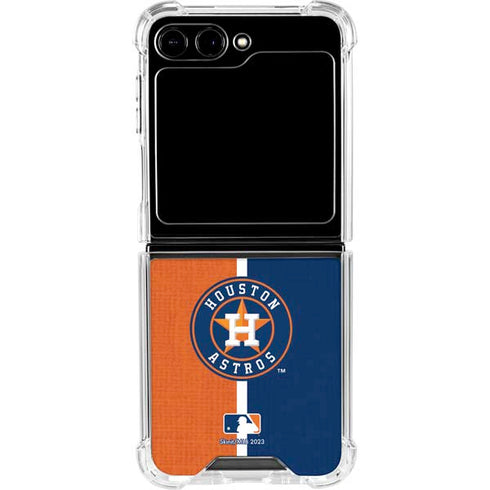 MLB Houston Astros Split Galaxy Z Flip5 5G Clear Case