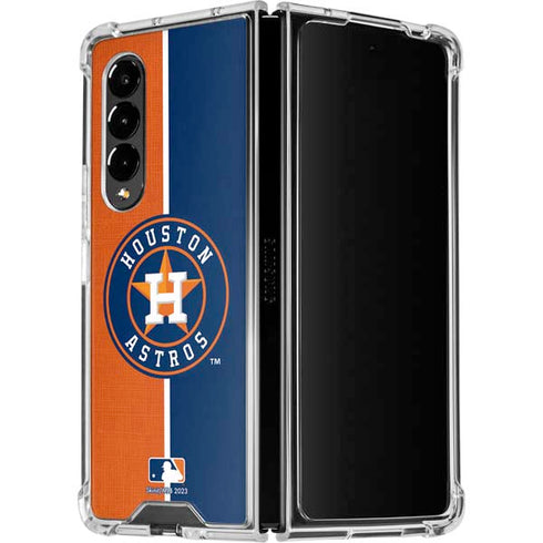MLB Houston Astros Split Galaxy Z Fold4 5G Clear Case