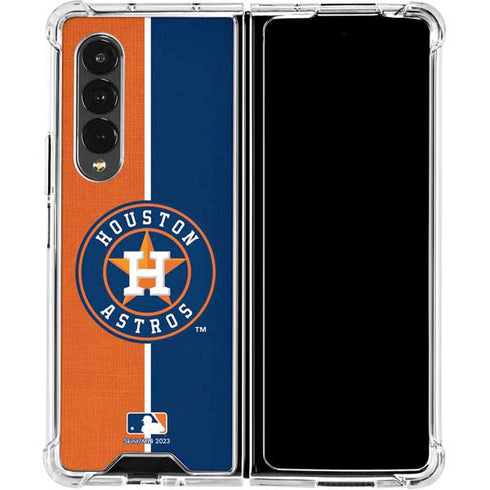 MLB Houston Astros Split Galaxy Z Fold4 5G Clear Case