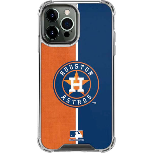 MLB Houston Astros Split iPhone 14 Pro Max Clear Case