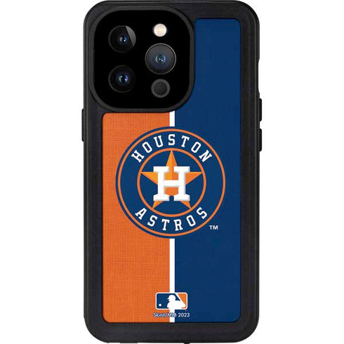 MLB Houston Astros Split iPhone 14 Pro Waterproof Case