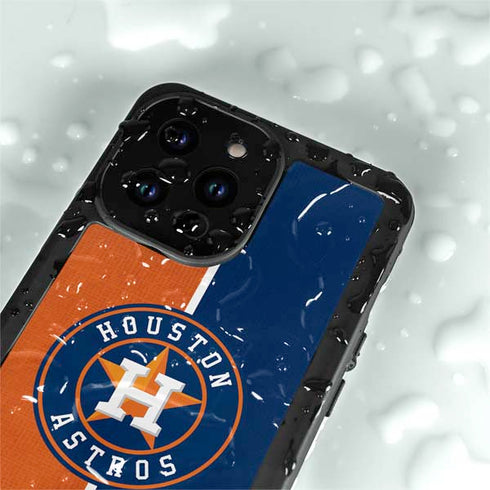 MLB Houston Astros Split iPhone 14 Pro Waterproof Case