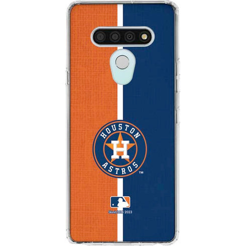 MLB Houston Astros Split LG Stylo 6 Clear Case