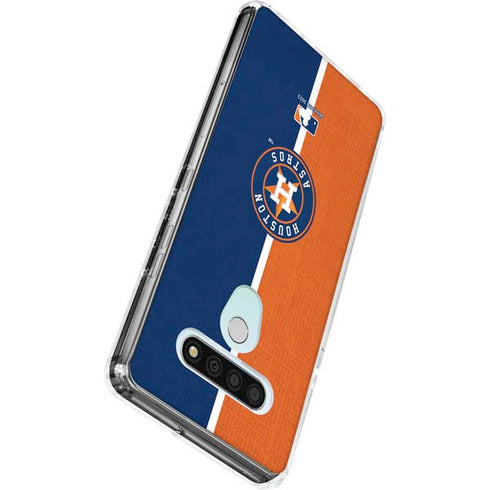 MLB Houston Astros Split LG Stylo 6 Clear Case