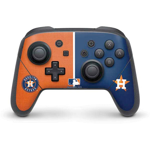 MLB Houston Astros Split Nintendo Switch Pro Controller Skin