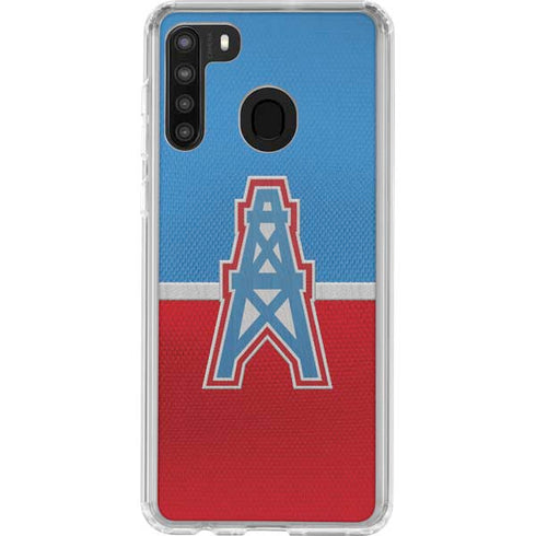 NFL Houston Oilers Vintage Galaxy A21 Clear Case