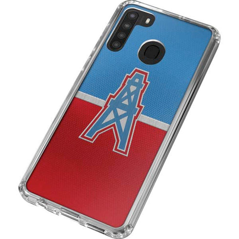 NFL Houston Oilers Vintage Galaxy A21 Clear Case
