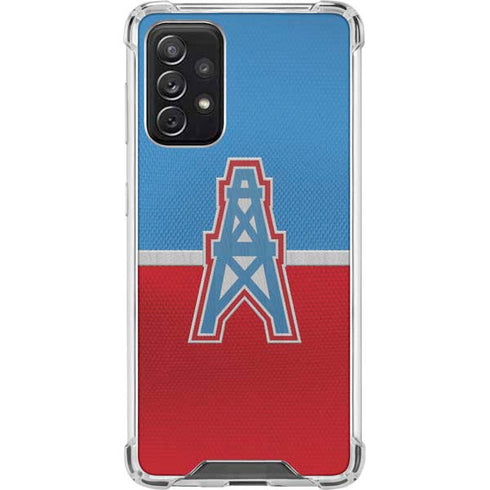 NFL Houston Oilers Vintage Galaxy A72 5G Clear Case