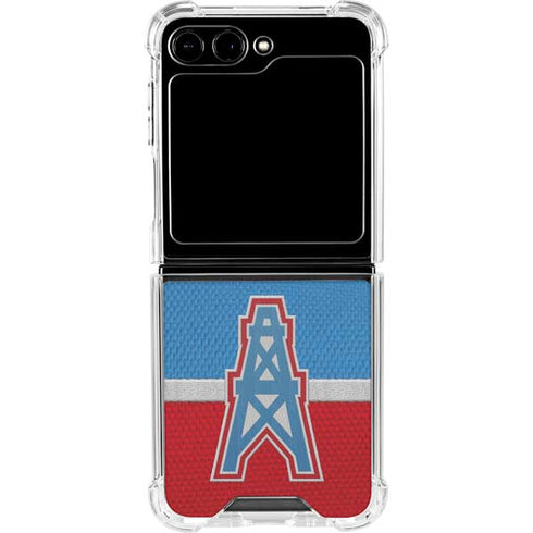 NFL Houston Oilers Vintage Galaxy Z Flip5 5G Clear Case