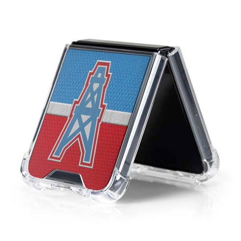 NFL Houston Oilers Vintage Galaxy Z Flip5 5G Clear Case