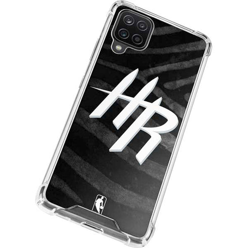 NBA Houston Rockets Black Animal Print Galaxy A12 Clear Case