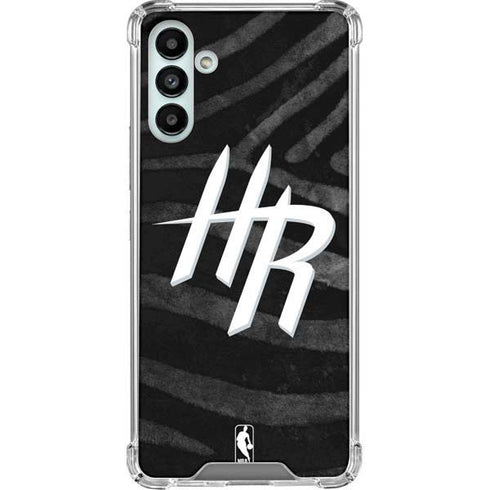 NBA Houston Rockets Black Animal Print Galaxy A13 5G Clear Case