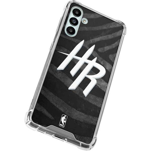 NBA Houston Rockets Black Animal Print Galaxy A13 5G Clear Case