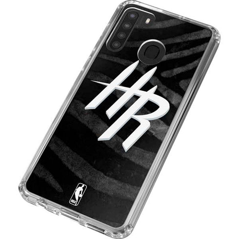 NBA Houston Rockets Black Animal Print Galaxy A21 Clear Case