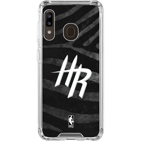 NBA Houston Rockets Black Animal Print Galaxy A30 Clear Case