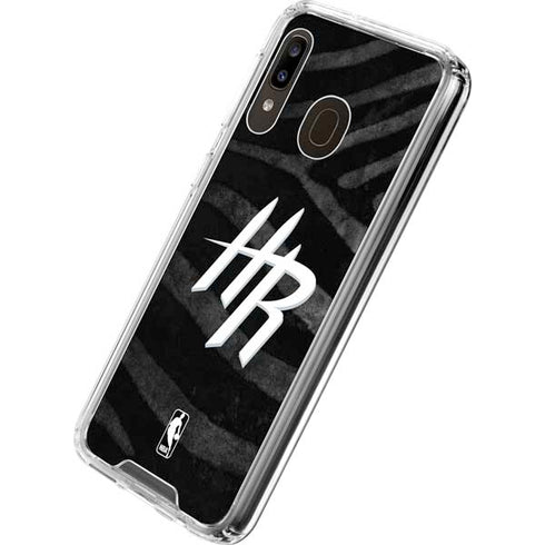 NBA Houston Rockets Black Animal Print Galaxy A30 Clear Case