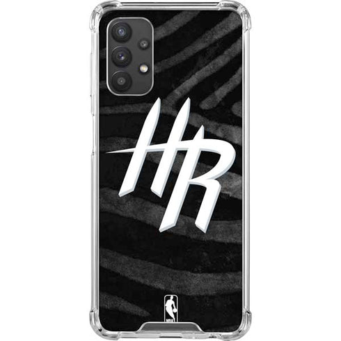 NBA Houston Rockets Black Animal Print Galaxy A32 5G Clear Case