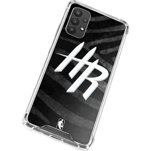 NBA Houston Rockets Black Animal Print Galaxy A32 5G Clear Case