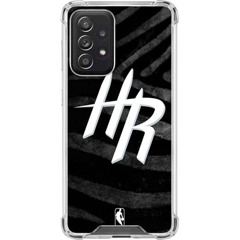NBA Houston Rockets Black Animal Print Galaxy A52 5G Clear Case