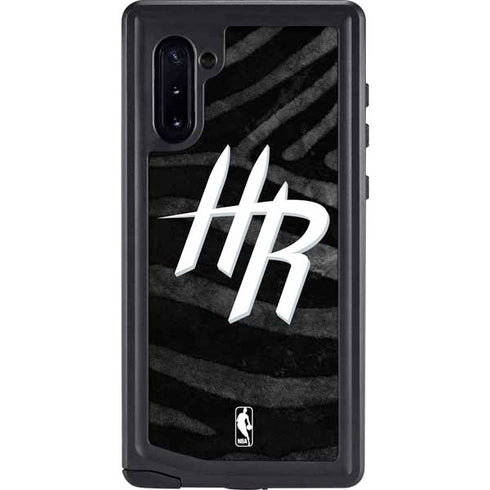NBA Houston Rockets Black Animal Print Galaxy Note 10 Waterproof Case