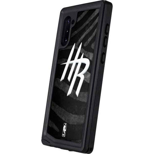 NBA Houston Rockets Black Animal Print Galaxy Note 10 Waterproof Case