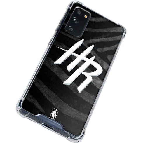 NBA Houston Rockets Black Animal Print Galaxy S20 FE Clear Case