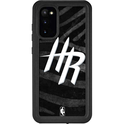 NBA Houston Rockets Black Animal Print Galaxy S20 Waterproof Case