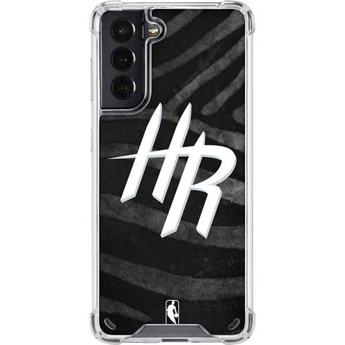 NBA Houston Rockets Black Animal Print Galaxy S21 5G Clear Case