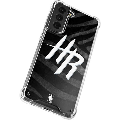 NBA Houston Rockets Black Animal Print Galaxy S21 5G Clear Case