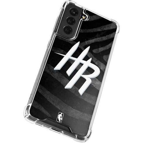 NBA Houston Rockets Black Animal Print Galaxy S21 FE Clear Case