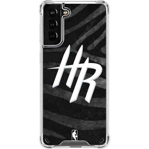 NBA Houston Rockets Black Animal Print Galaxy S21 Plus 5G Clear Case