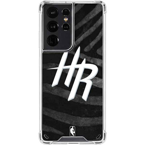 NBA Houston Rockets Black Animal Print Galaxy S21 Ultra 5G Clear Case