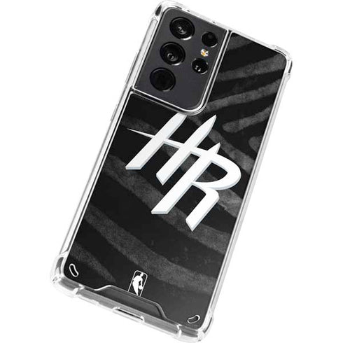 NBA Houston Rockets Black Animal Print Galaxy S21 Ultra 5G Clear Case