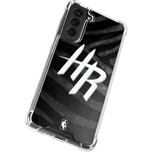 NBA Houston Rockets Black Animal Print Galaxy S22 Clear Case