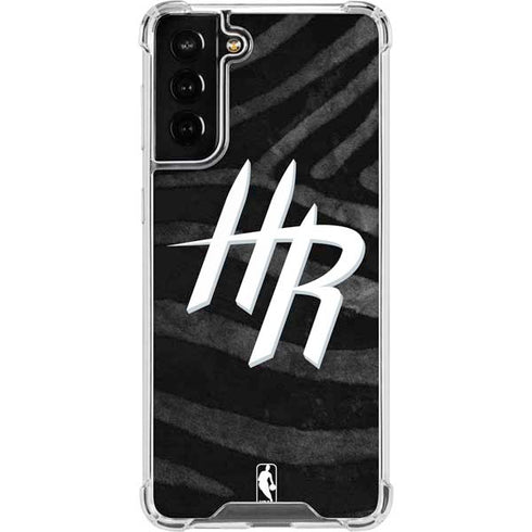NBA Houston Rockets Black Animal Print Galaxy S22 Plus Clear Case