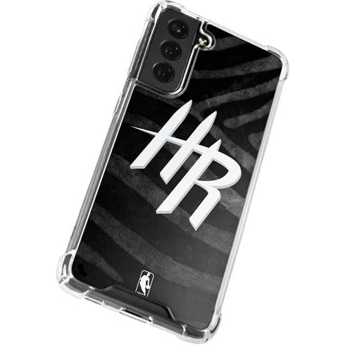 NBA Houston Rockets Black Animal Print Galaxy S22 Plus Clear Case