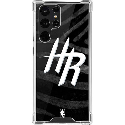 NBA Houston Rockets Black Animal Print Galaxy S22 Ultra Clear Case
