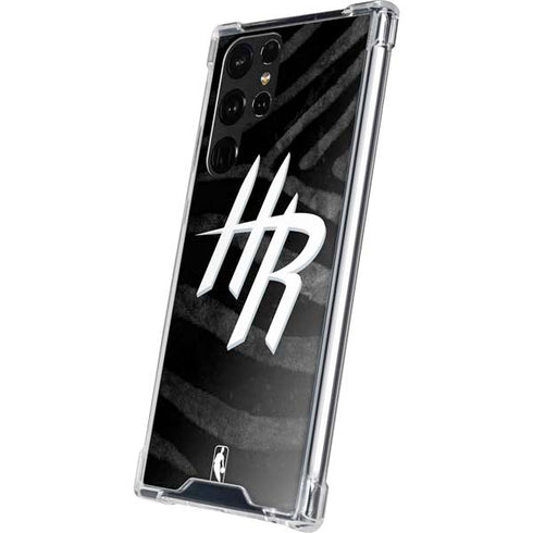 NBA Houston Rockets Black Animal Print Galaxy S22 Ultra Clear Case