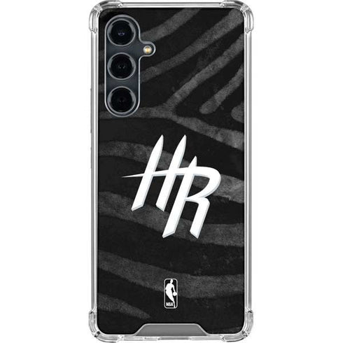 NBA Houston Rockets Black Animal Print Galaxy S23 FE Clear Case