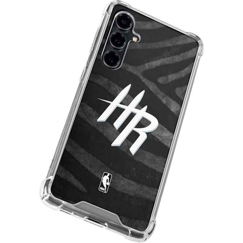 NBA Houston Rockets Black Animal Print Galaxy S23 FE Clear Case