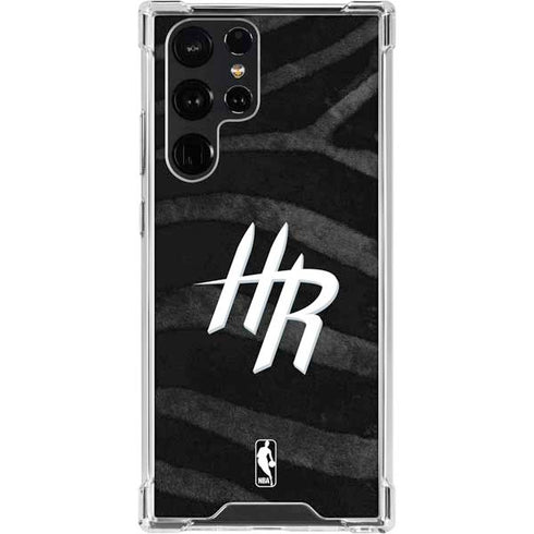 NBA Houston Rockets Black Animal Print Galaxy S23 Ultra Clear Case