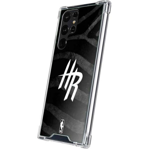 NBA Houston Rockets Black Animal Print Galaxy S23 Ultra Clear Case