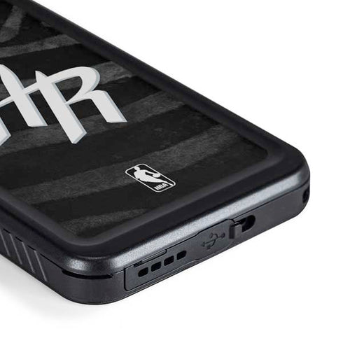 NBA Houston Rockets Black Animal Print Galaxy S23 Waterproof Case