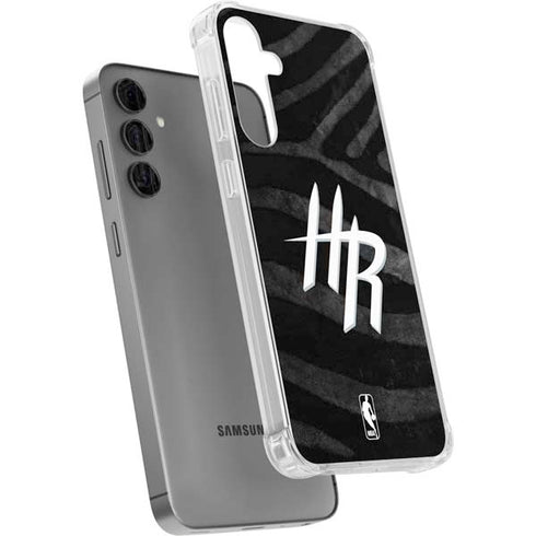 NBA Houston Rockets Black Animal Print Galaxy S24 Plus Clear Case